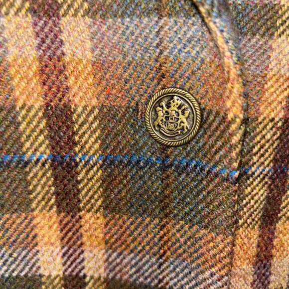 Vintage Evan Picone Tweed Double Breasted Blazer Size 4 Brown Plaid Wool Jacket - Picture 10 of 16